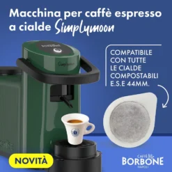 Macchina caffè Borbone SimplyMoon Verde, 15 bar, 0.9L