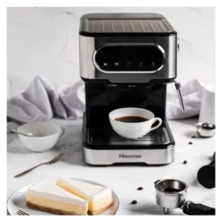 Macchina caffè espresso Hisense 740219 HESCM15DBK Inox e Black