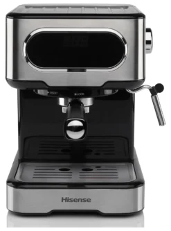 Macchina caffè espresso Hisense 740219 HESCM15DBK Inox e Black