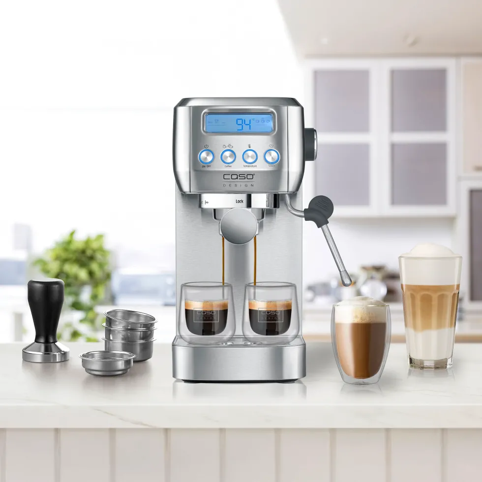 Macchina da caffè espresso Caso Design Gourmet Crema Silver