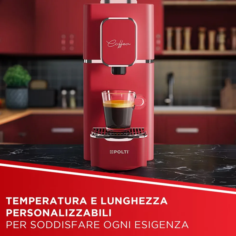 Macchina da caffè Polti Coffea S15R rossa, 1400W, 19 bar
