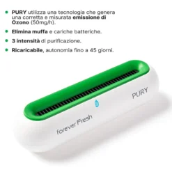 Macom Purificatore Frigorifero Ad Emissione Ozono Autonomia Carica 30Gg Usb