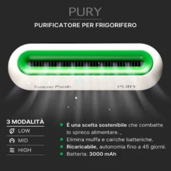 Macom Purificatore Frigorifero Ad Emissione Ozono Autonomia Carica 30Gg Usb