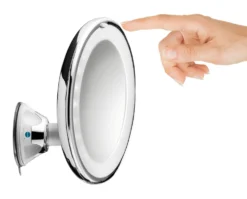 Macom Specchio Ingrand.10X Ventosa C/Led Solar Diam.18Cm.