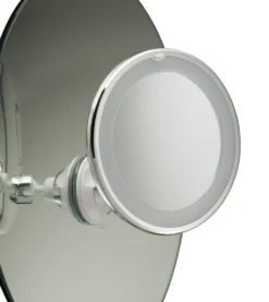 Macom Specchio Ingrand.10X Ventosa C/Led Solar Diam.18Cm.