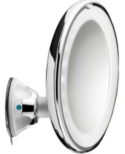 Macom Specchio Ingrand.10X Ventosa C/Led Solar Diam.18Cm.