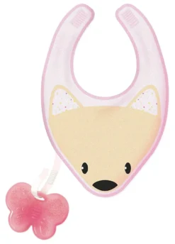 Massaggia gengive Chicco 258 210 FRESH BIB bavaglino bimba Rosa