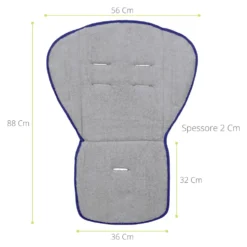 Materassino passeggino Baby Idea 3093B Grigio e Blu
