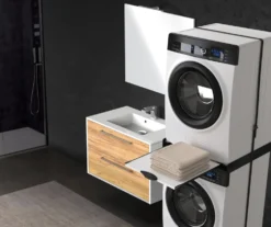 Meliconi Kit Colonna Torre Dark L60 C/Ripiano In Legno