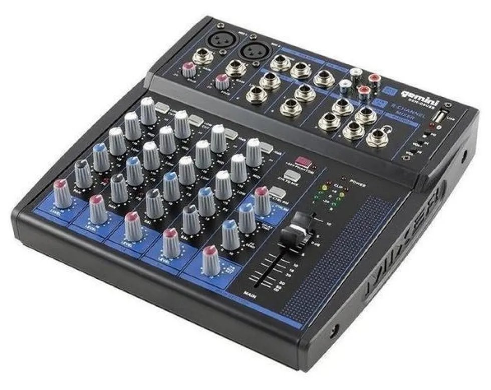 Mixer disc jockey Gemini GEM 08USB PROFESSIONAL Black