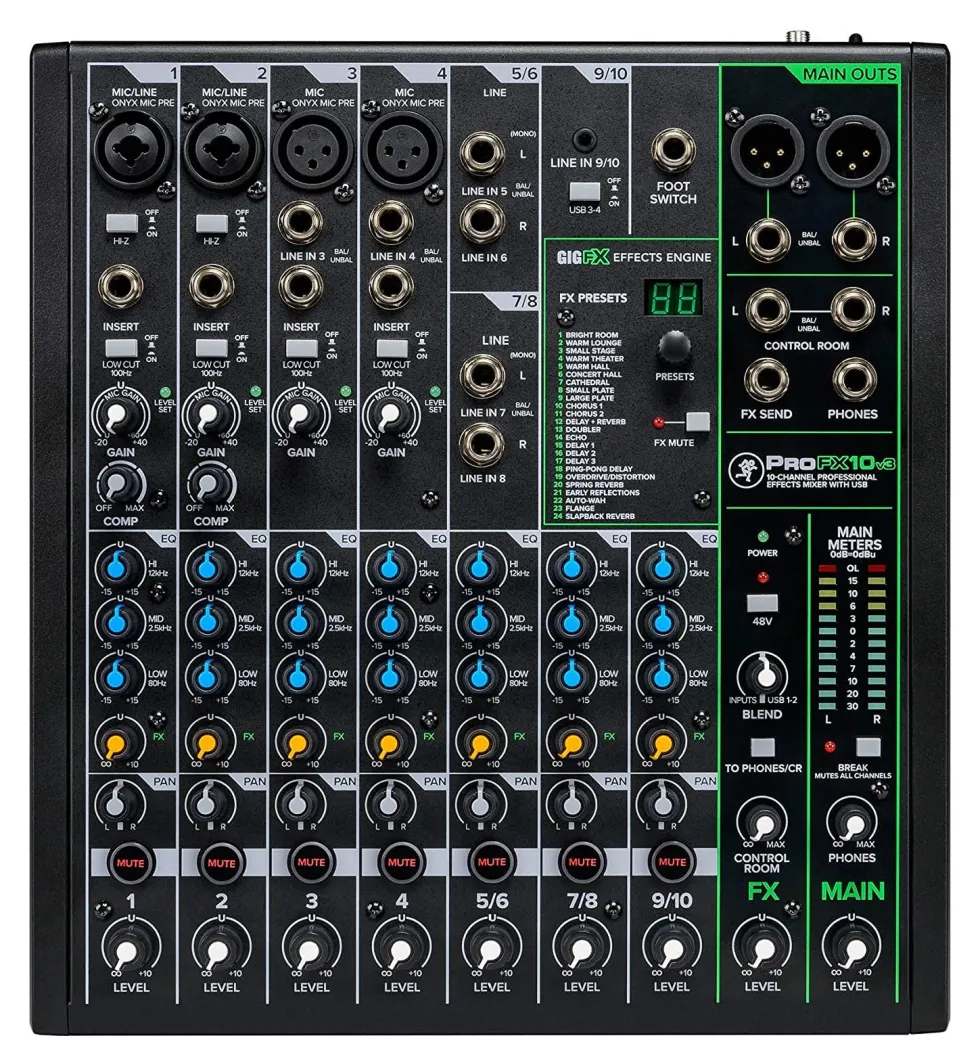 Mixer disc jockey Mackie PROFX10V3 PROFXV3 SERIES Black