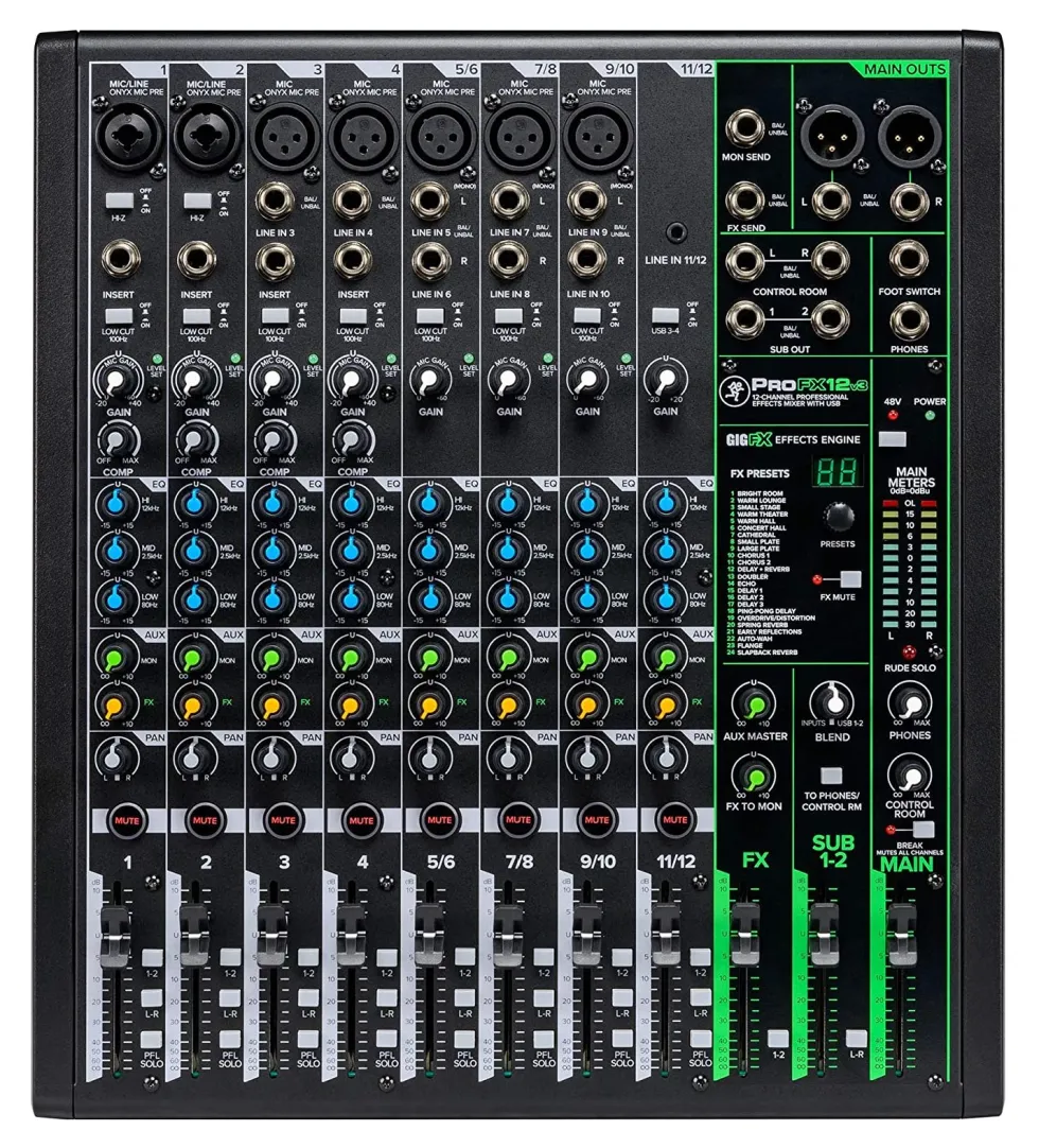 Mixer disc jockey Mackie PROFX12V3 PROFXV3 SERIES Black