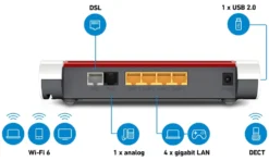 Modem router Fritz! 20002944 BOX 7530 AX White e Red