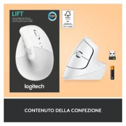 Mouse Logitech 910 006475 ERGO Lift Off white