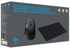 Mouse Logitech 991 000489 G SERIES G502X Wired + Mouse Pad G240 Black