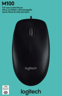 Mouse Logitech 910 006652 M SERIES M100 Wired Black