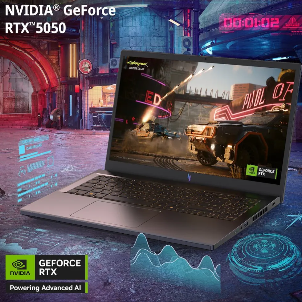 Notebook gaming Acer Nitro V 15 con Intel Core 5 e RTX 5050