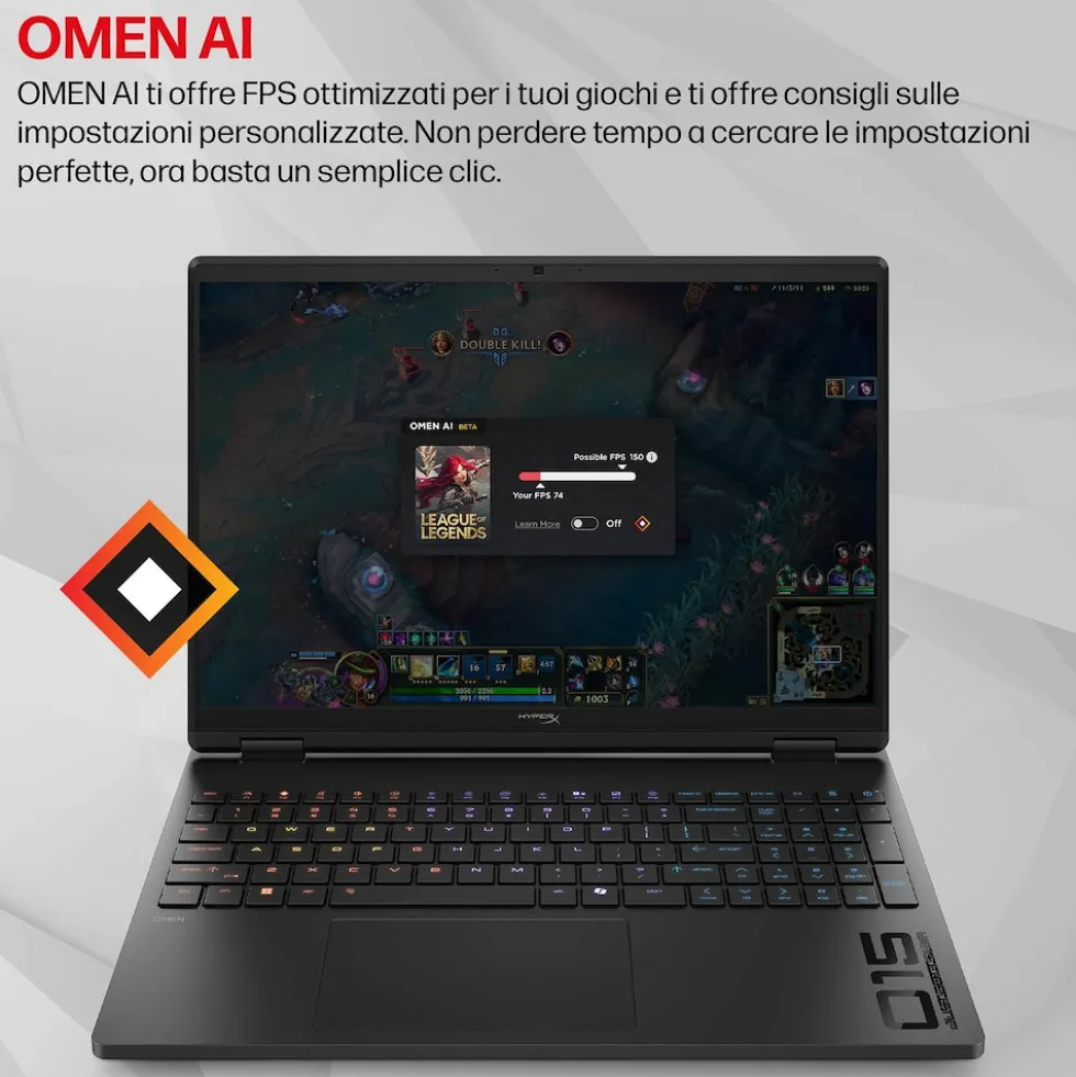 Notebook gaming HP Omen 15 con NVIDIA GeForce RTX 5060