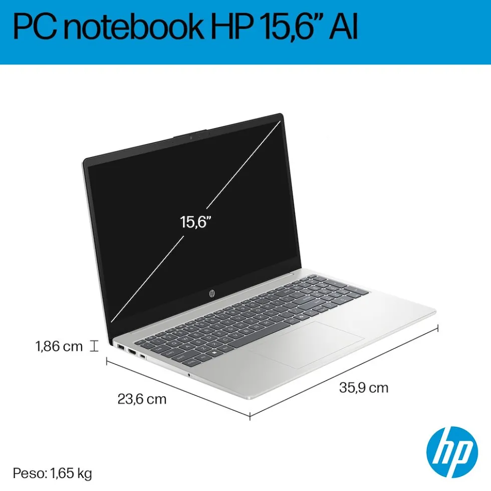 Notebook HP Laptop AI 15-fd2026nlx con Intel Core Ultra 5