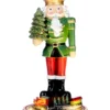 Nutcracker in poliresina con treno in movimento con LED e musica • Ø 11 x h 21 cm - Carillon