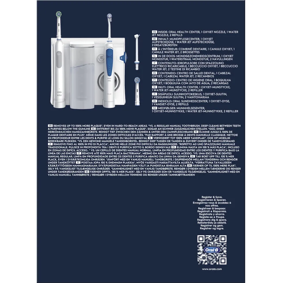 Oral B Spazzolino El. + Idropulsore Oxyjet 8800 Osc/Min 20.000 Puls/Min