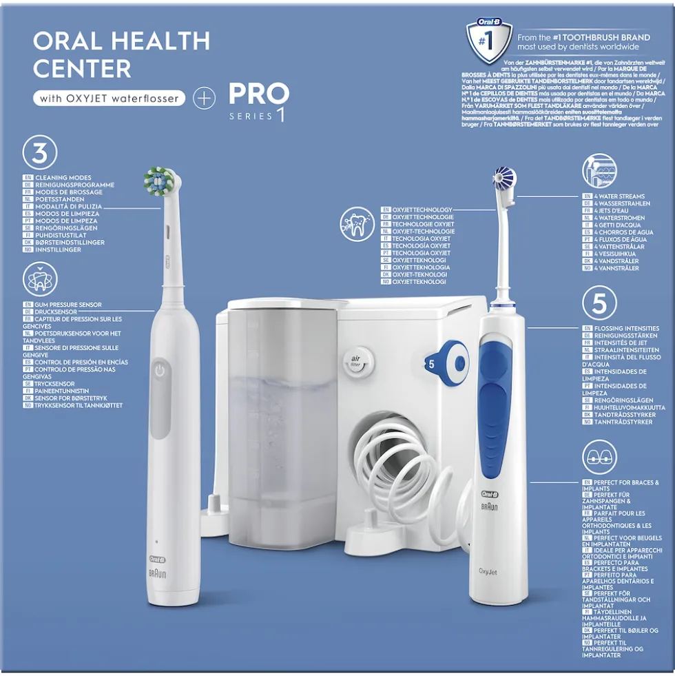 Oral B Spazzolino El. + Idropulsore Oxyjet 8800 Osc/Min 20.000 Puls/Min