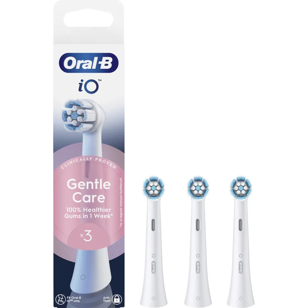 Oral B testine di ricambio iO Gentle Care per gengive sensibili, 3pz