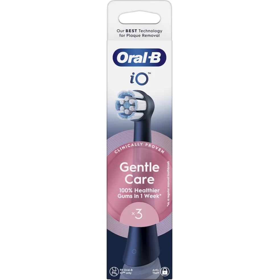 Oral-B testine iO Gentle Care nere per gengive sensibili, 3 pezzi