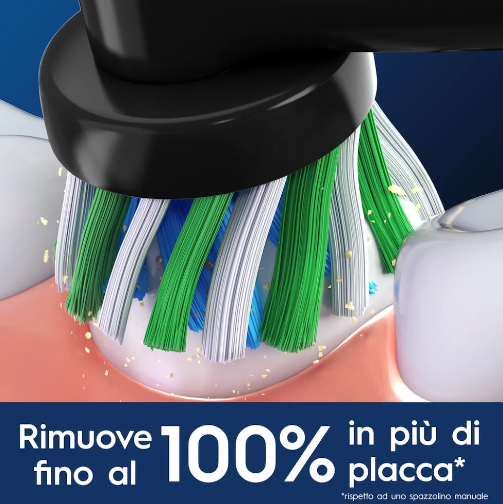 Oral-B testine Pro Cross Action nere, 3 pezzi con setole a X