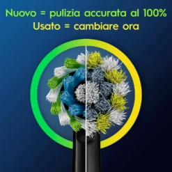 Oral-B testine Pro Cross Action nere, 3 pezzi con setole a X