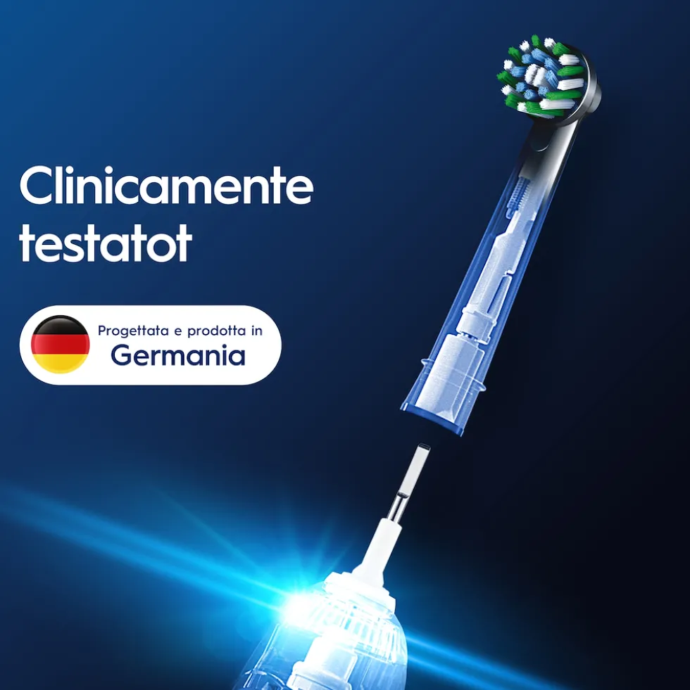 Oral-B testine Pro Cross Action nere, 3 pezzi con setole a X