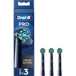 Oral-B testine Pro Cross Action nere, 3 pezzi con setole a X