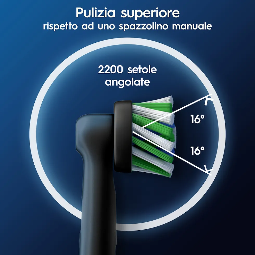 Oral-B testine Pro Cross Action nere, 3 pezzi con setole a X