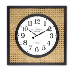Orologio C/Cornice Quadrata - Rattan