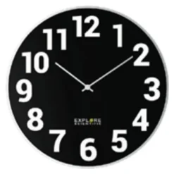 Orologio da parete Explore Scientific RAC1003 With Numbers Black e Sil