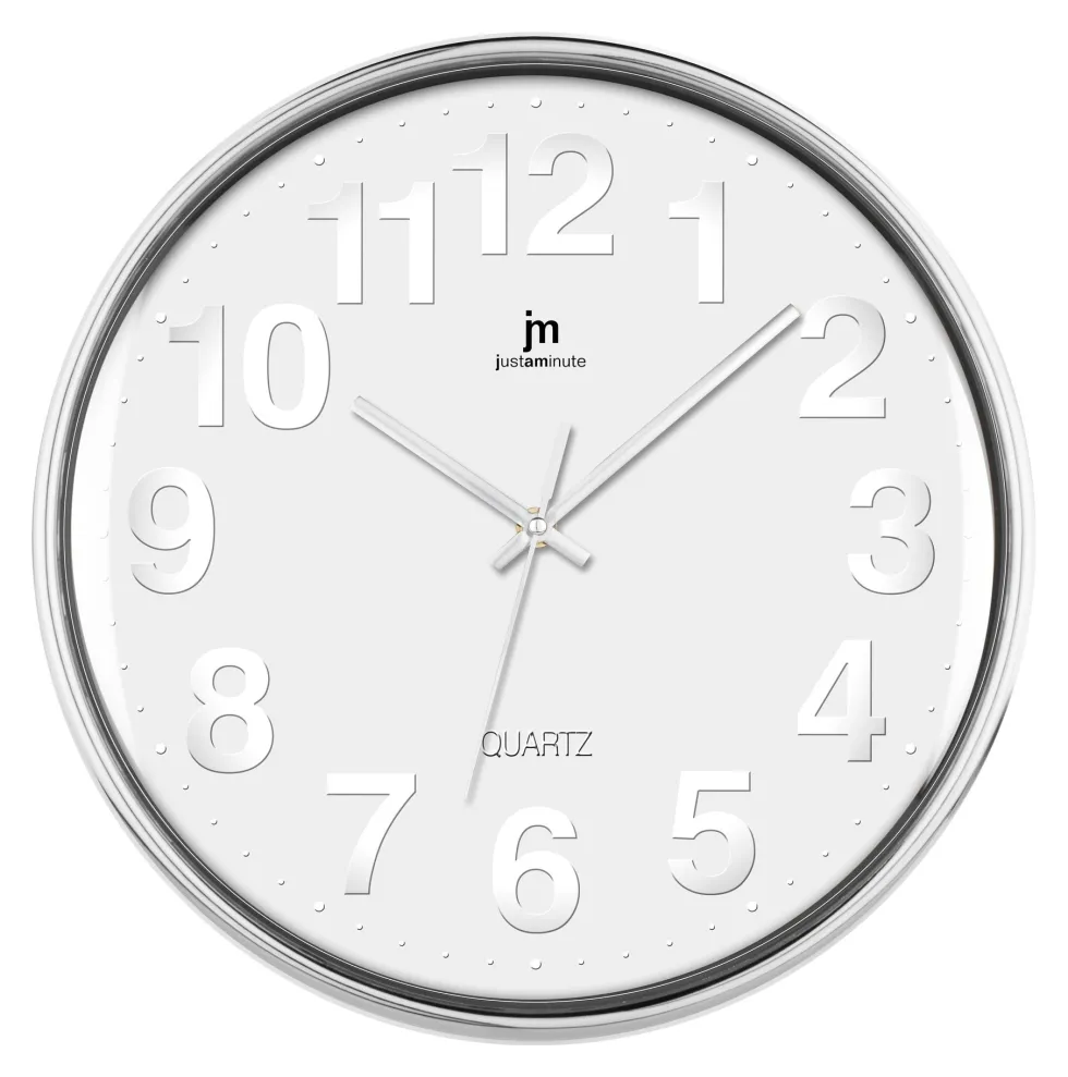 Orologio da parete Lowell 00816B JUSTAMINUTE Bianco