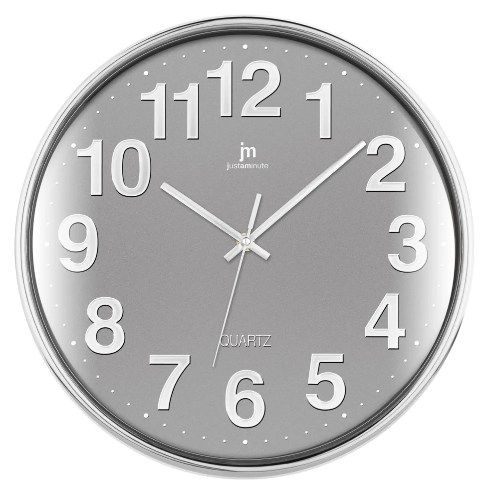 Orologio da parete Lowell 00816G JUSTAMINUTE Grigio e Cromo