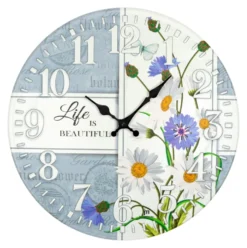 Orologio da parete Lowell 21556 JUSTAMINUTE Life is Beautiful Multicol