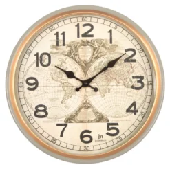 Orologio da parete Lowell 21559 JUSTAMINUTE Mappamondo Beige