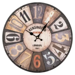 Orologio da parete Lowell 21569 JUSTAMINUTE Kensington Station Multico
