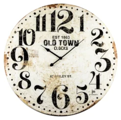 Orologio da parete Lowell 21486 JUSTAMINUTE Bianco anticato