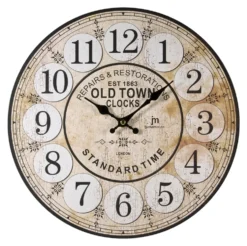 Orologio da parete Lowell 21439 JUSTAMINUTE Ocra antico