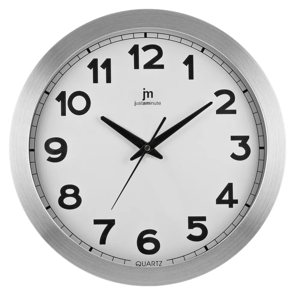 Orologio da parete Lowell 14929 JUSTAMINUTE Silver e Bianco