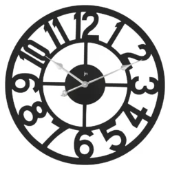 Orologio da parete Lowell 21551N JUSTAMINUTE Nero