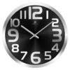 Orologio da parete Lowell 14972N JUSTAMINUTE Silver e Nero