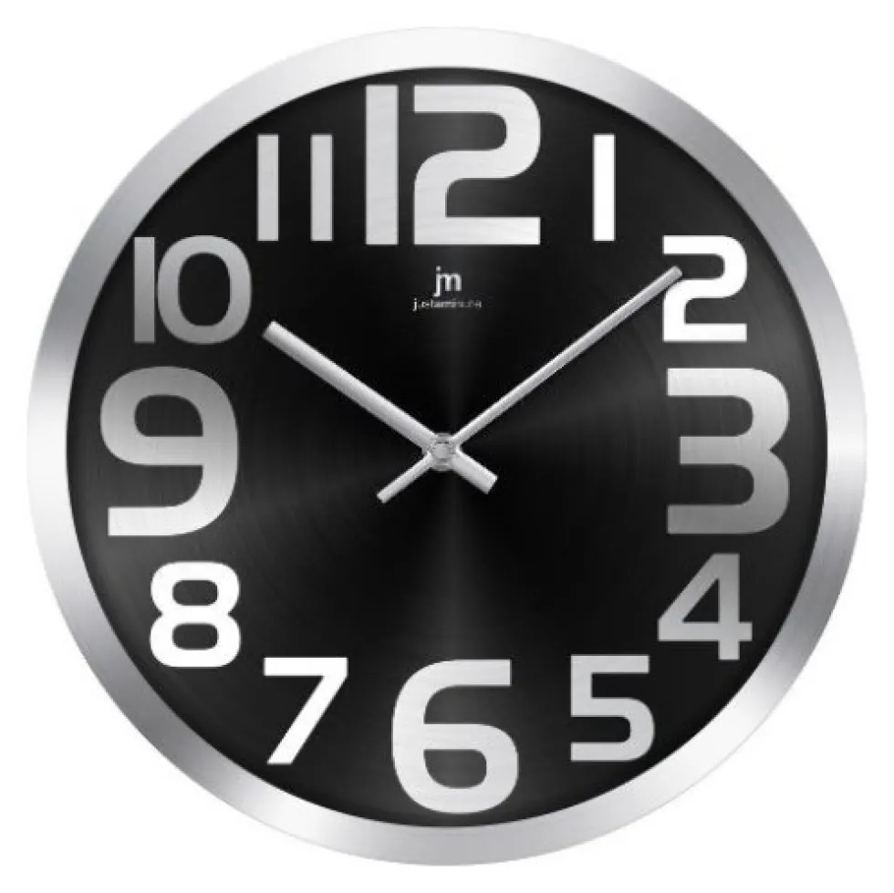 Orologio da parete Lowell 14972N JUSTAMINUTE Silver e Nero