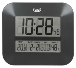 Orologio da parete Trevi OM352000 Multifunzione con Termometro Nero