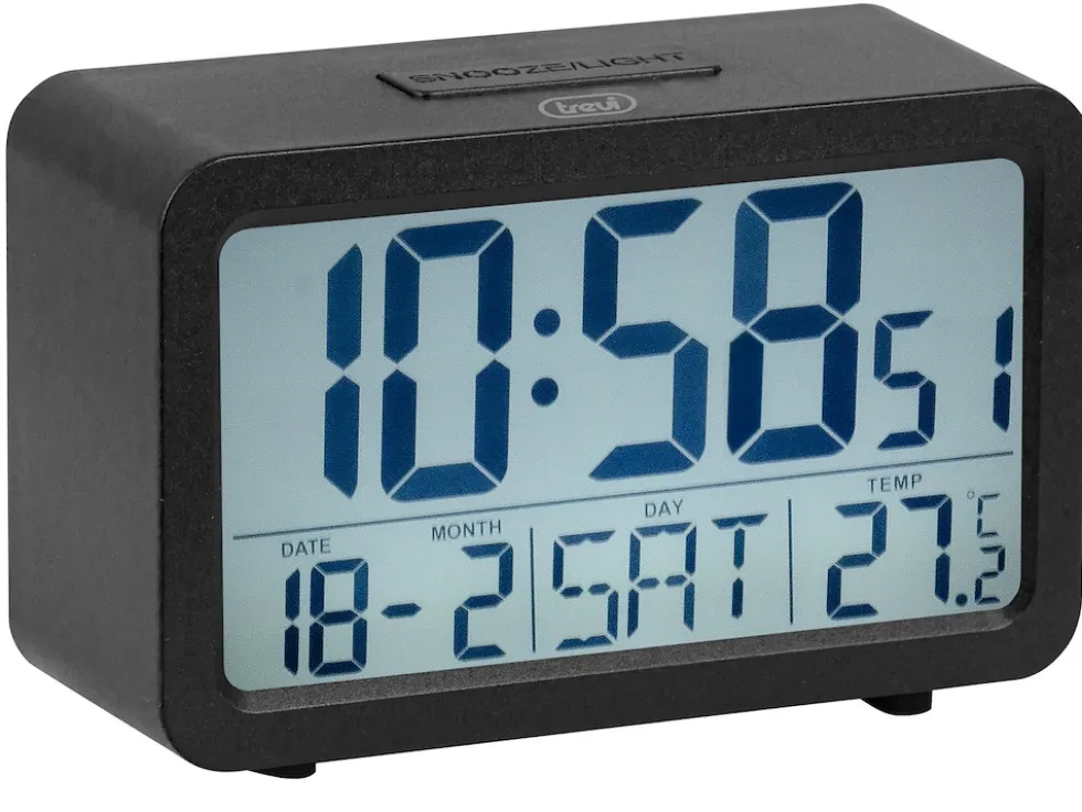 Orologio Sveglia Con Termometro Grande Display Trevi Sld 3P60 Nero