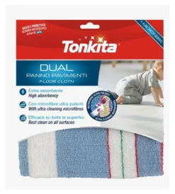 Panno pavimento Tonkita TK6122 Dual Bianco e Azzurro