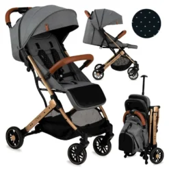 Passeggino 4 ruote Momi WOSP00018 ESTELLE GOLD Grey